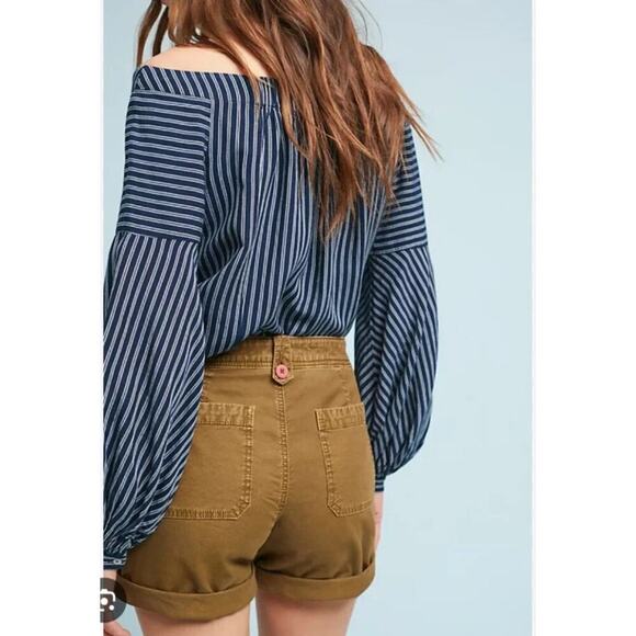 Anthropologie The Wanderer Utility Shorts 29 Faded Khaki Tan Olive Green GUC - Picture 3 of 8